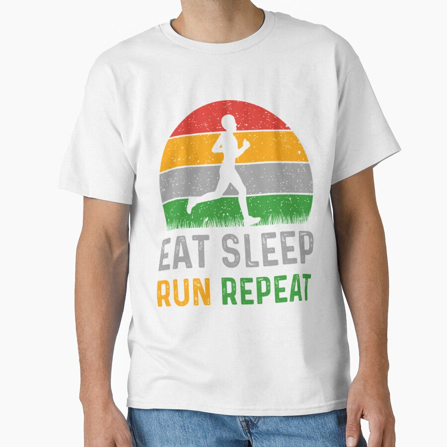 Retro Vintage Eat Sleep Run Repeat Running Funny Gif| Perfect Gift by sherricam