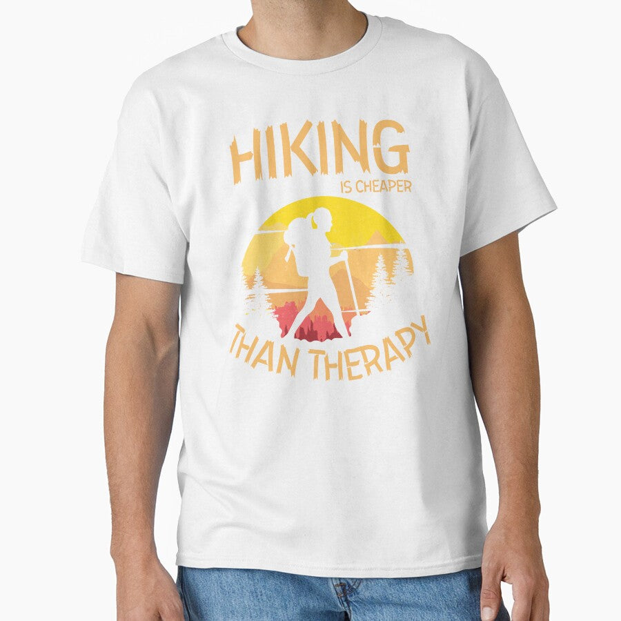 Hiking is Cheaper Than Therapy Shirt for Hikers by Gracjan Mikitin
