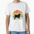 Cute Retro Sunset Pug lover design - white text by 29Bumblebee