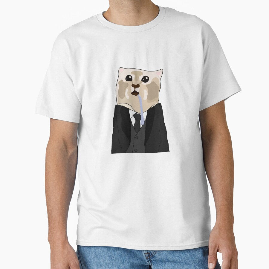 Drooling cat in suit by Yuri-Chan-Art