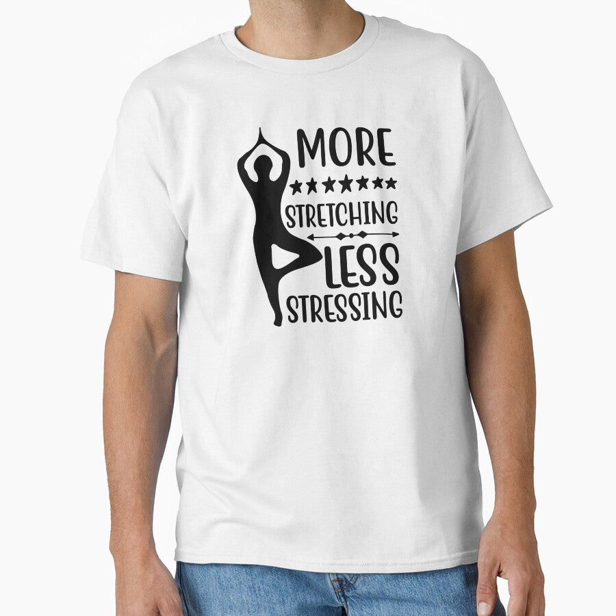 Yoga Quote More Stretching Less Stressing Motivational Saying by SoccaTamam