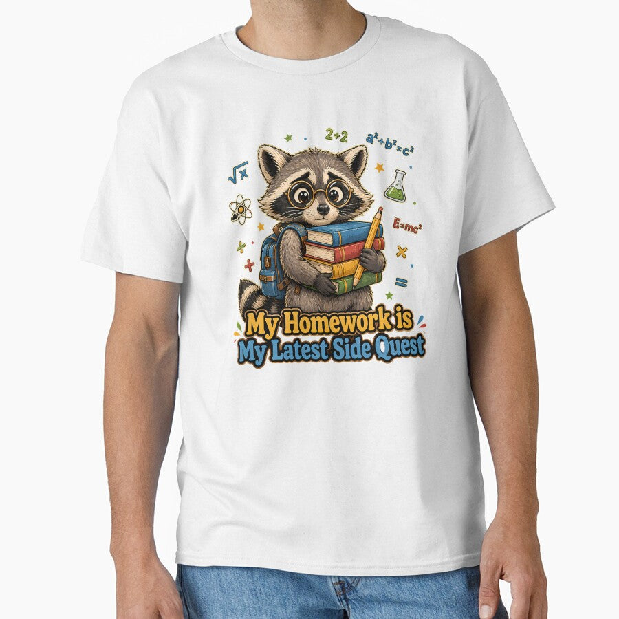 My Homework Latest Side Quest Funny Student Raccoon by chattsuede