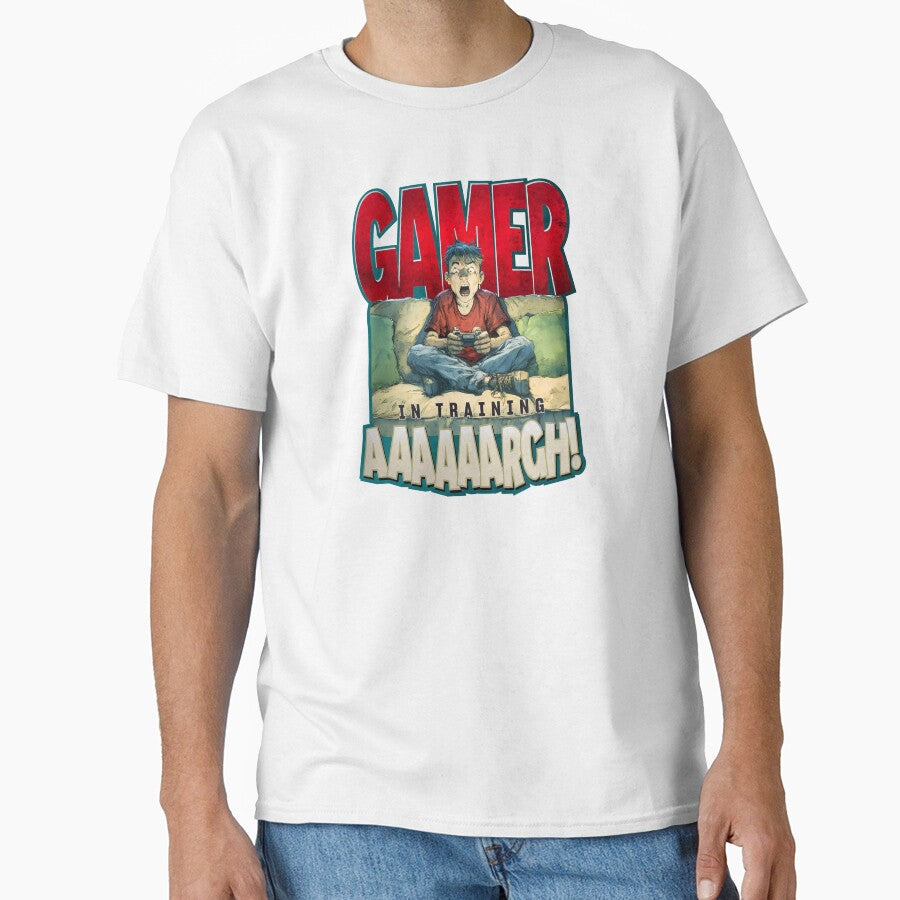 Gamer in Training – AAAAAARGH! Funny Gaming Rage Art by Spaabus