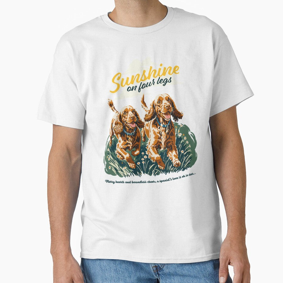 Frolicking Cocker Spaniels Retro Dog Art, Two Gentle Charming Pups, Special Gift for Dog Moms by furrlieben