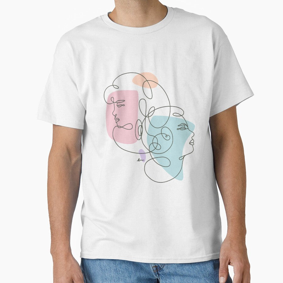 Linear Art Abstract Portrait Two Girls by makart2