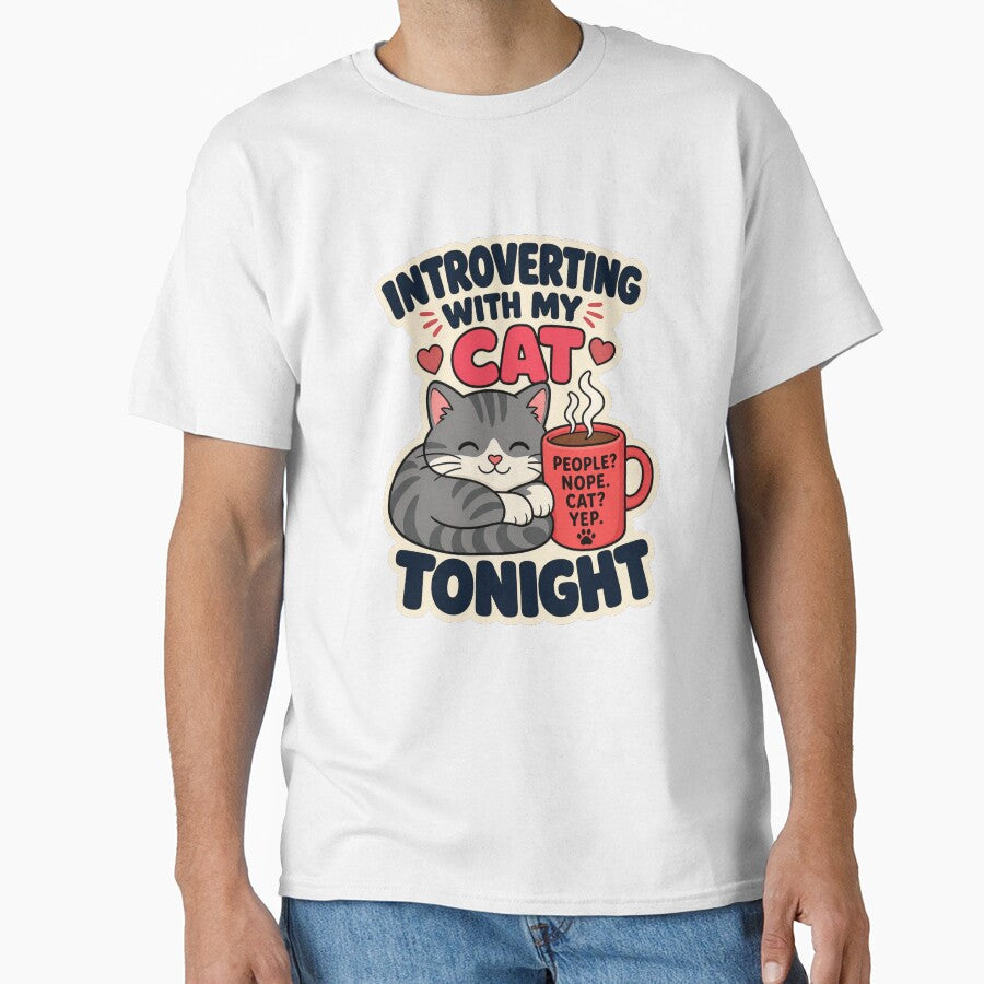 Introverting With My Cat Tonight Funny Cat by VisualArtsOasis