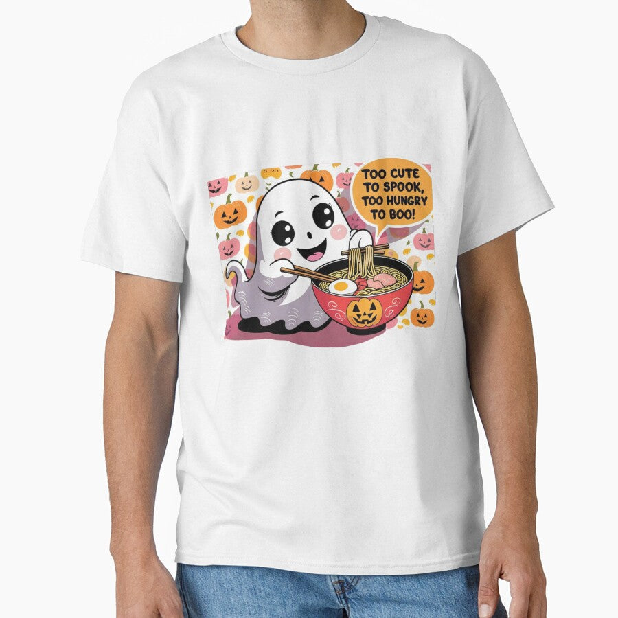 Kawaii Ghost Eating Ramen – Too Cute to Scary by All Creative Designer