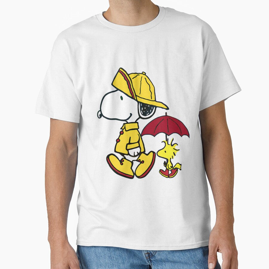 Yellow Raincoat And The Woods Peanuts by MerchQueDesigns