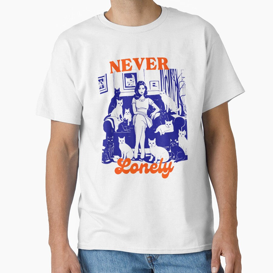 Never Lonely Retro Cat Lady Design by margamPagenberg
