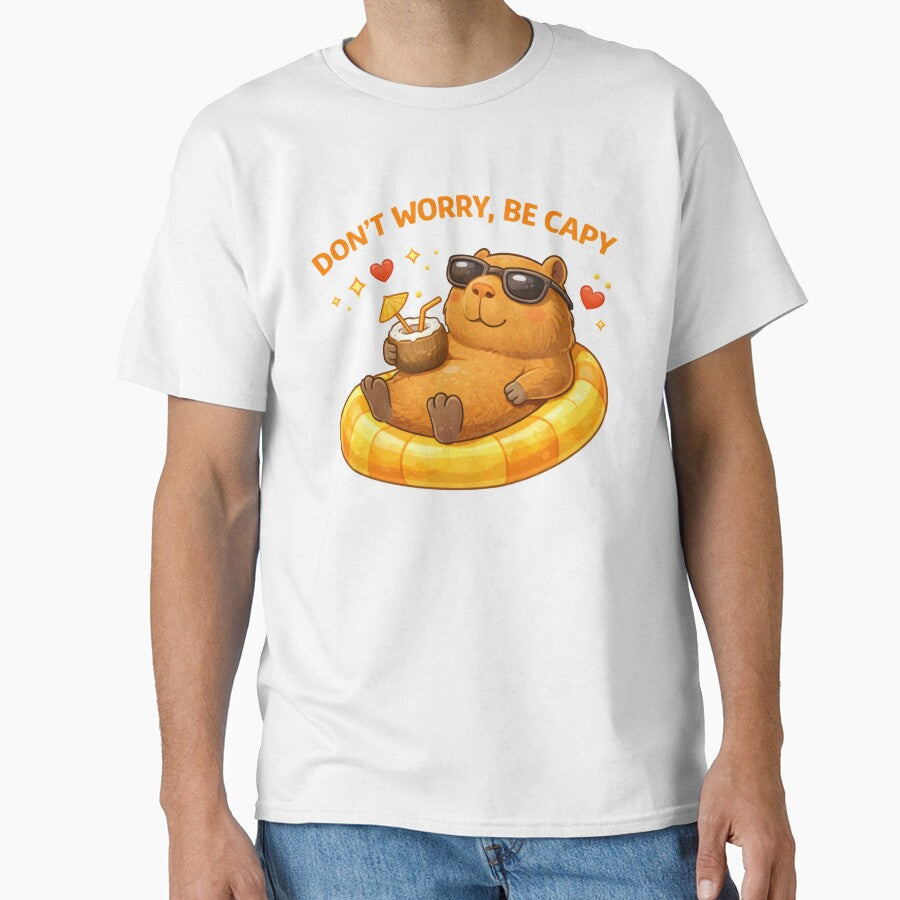 Don’t Worry Be Capy Cute Capybara by Papier Atelier Art
