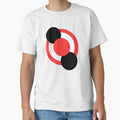 Red Circle Orbit - Bold Geometric Abstract on Black by Uceepeace