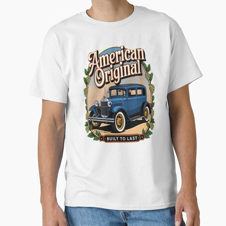 Model A blue Vintage American Classic Car by HyphThonia