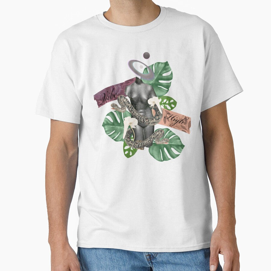 Vibe high Greek  stone and nature with snakes and trippy flower 2 matte gray by VantaTheArtist