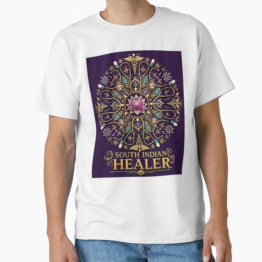 South Indian Doctor Mandala Medical Art T-Shirt by OsmosisShop