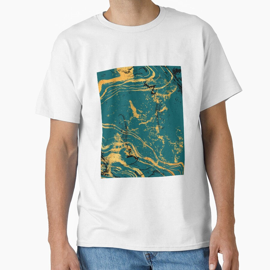 Dark Teal Marble w/ Black and Gold by MindedInc