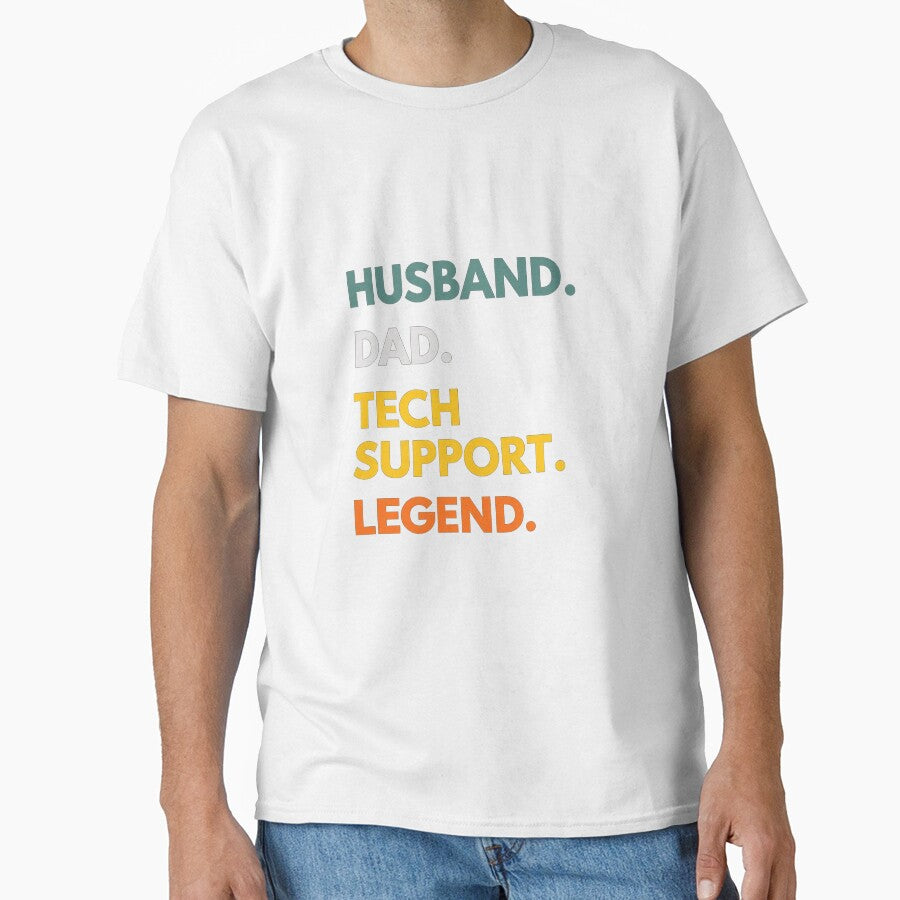Husband Dad Tech Support Legend Funny Geek Dad Design by Ekonolotie