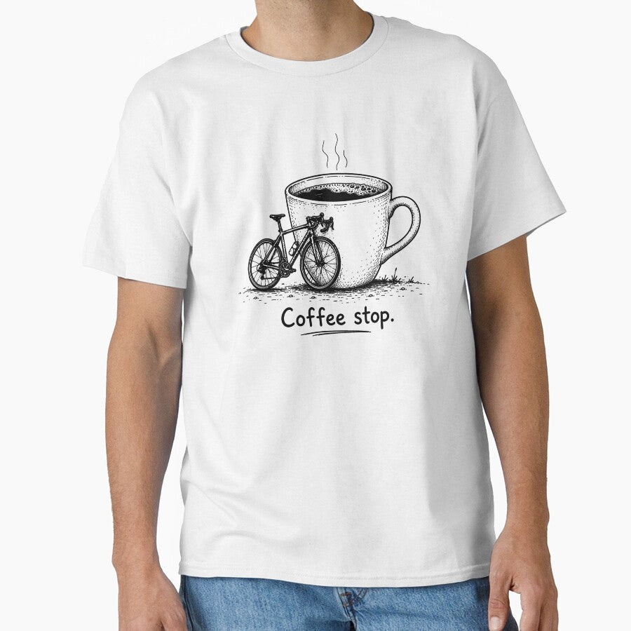 Coffee Stop Funny Cycling Coffee Lover Bicycle Ride Design by MonkiFlipp