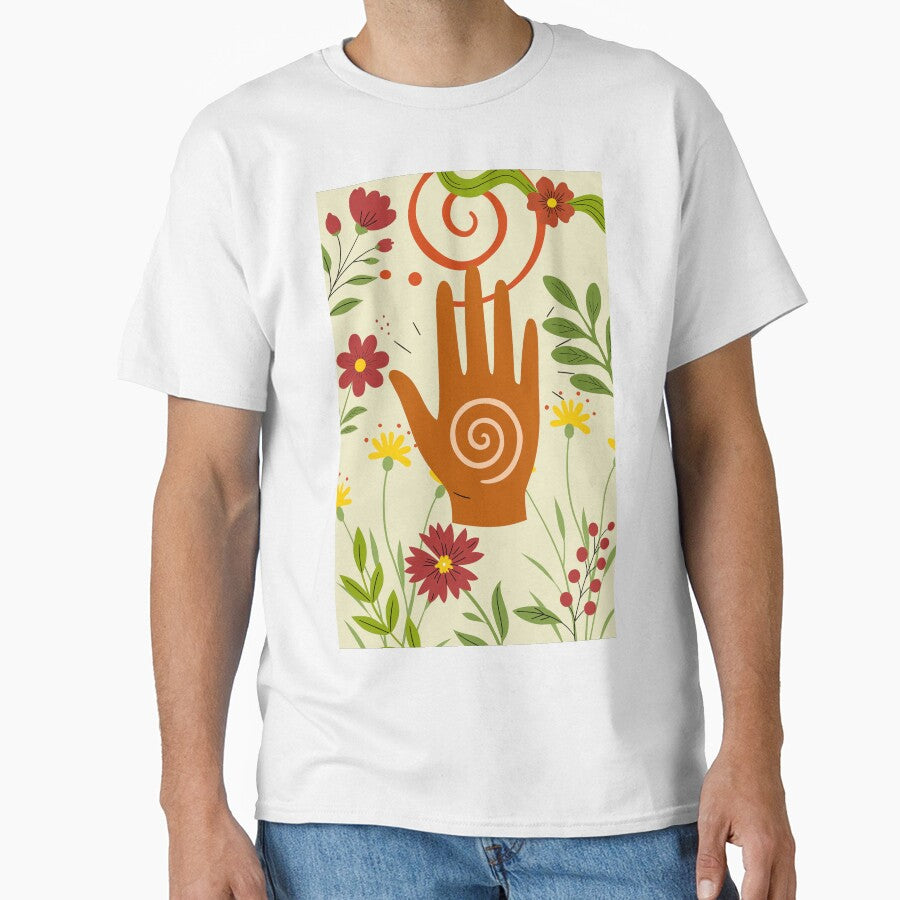 Mystic Healing Hand Botanical Boho Art by AllaMashycheva