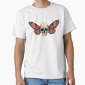 Skull and orange monarch butterfly - dark feminine gothic academia skeleton girlie death nature by Fantasy Cache