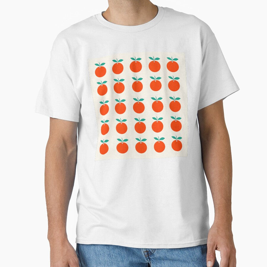 Bright Orange Fruit Grid Pattern – Minimal Retro Citrus Throw Pillow by FestivityFinds