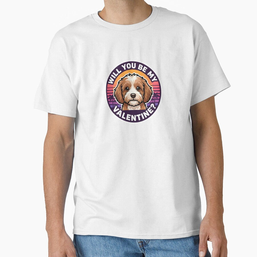 Retro Cavapoo Dog Valentine - Will You Be My Valentine? by M1234s