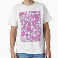 RETRO GROOVY AND FUN FLOWERS PURPLE AND PINK by blomastudios