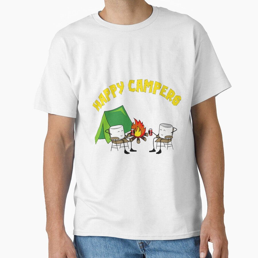 Happy Campers Shirt _ Beer Campfire Marshmallows by JoanneHughes