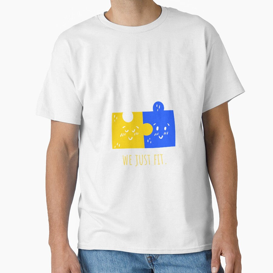 We just Fit Funny Love Couple Puzzle Design by popotamfriends