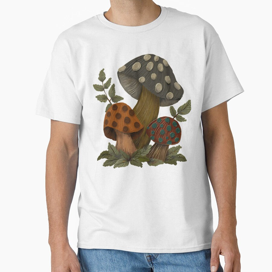 Vintage Forest Fungi Art Tee by RepeatNoProblem