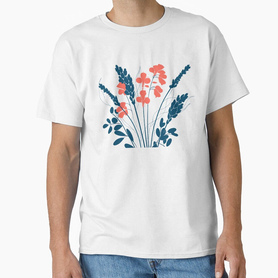 coral blue wildflower bouquet by Lydyb-creations