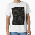 sun and moon celestial abstract line art by cutecrazytshirt