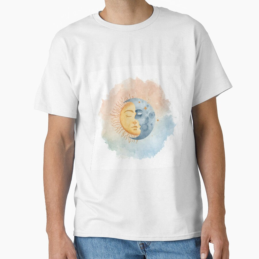 Sun and Moon Celestial Illustration – Mystical Aesthetic Art by Saynix