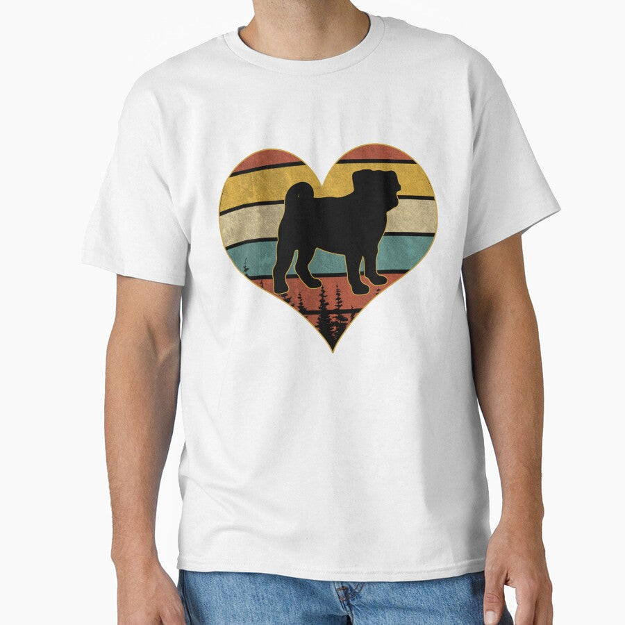 Retro vintage pug heart by gastonfongemie
