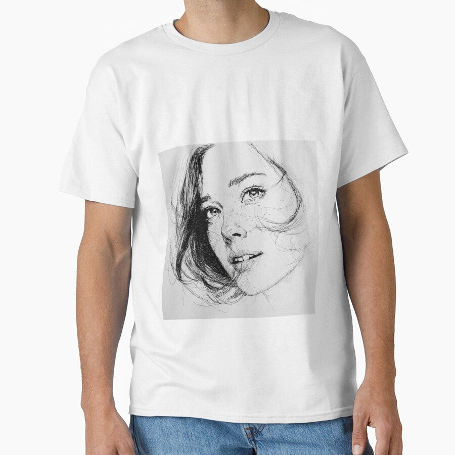 Clara the Thoughtful – Intimate Female Portrait Line Art by mliotard