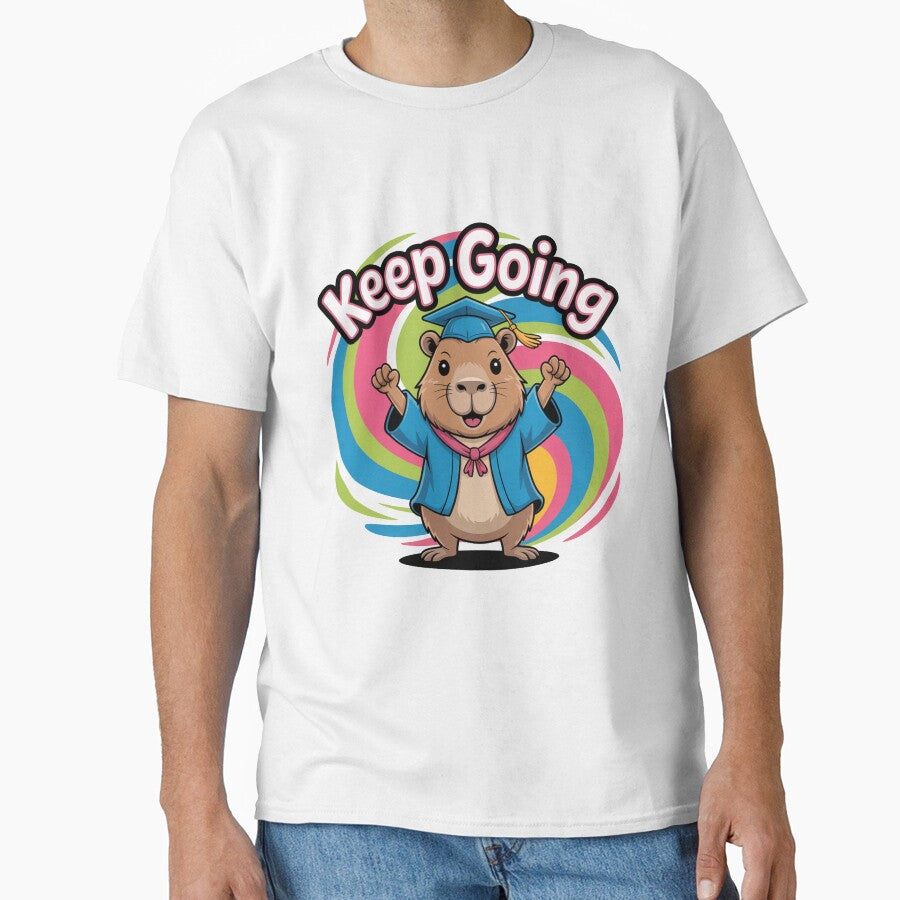 Keep Going Cute Cartoon Capybara Design by MonkiFlipp