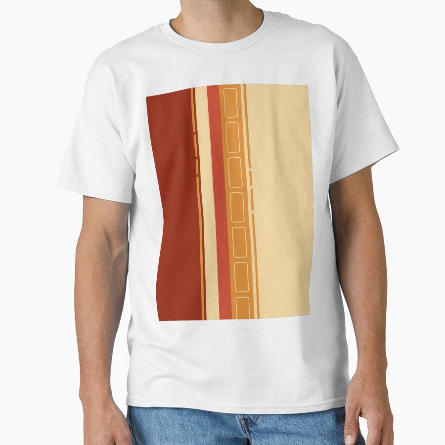 Vintage Burnt Orange Abstract Stripes by PatternDesign01
