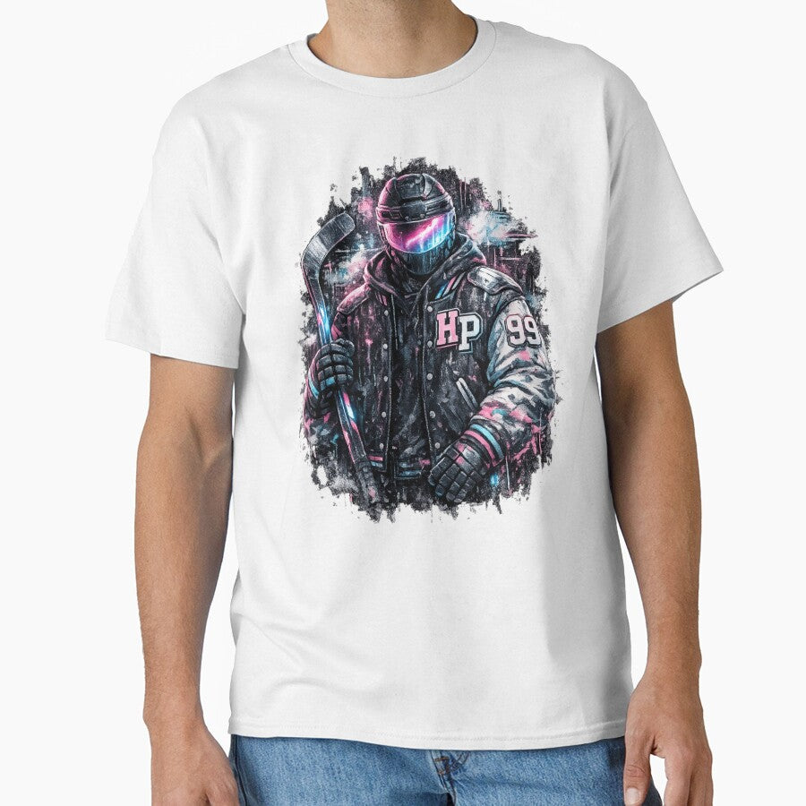 yber Hockey Futuristic Varsity Streetwear Shirt by EchoPrint Co.
