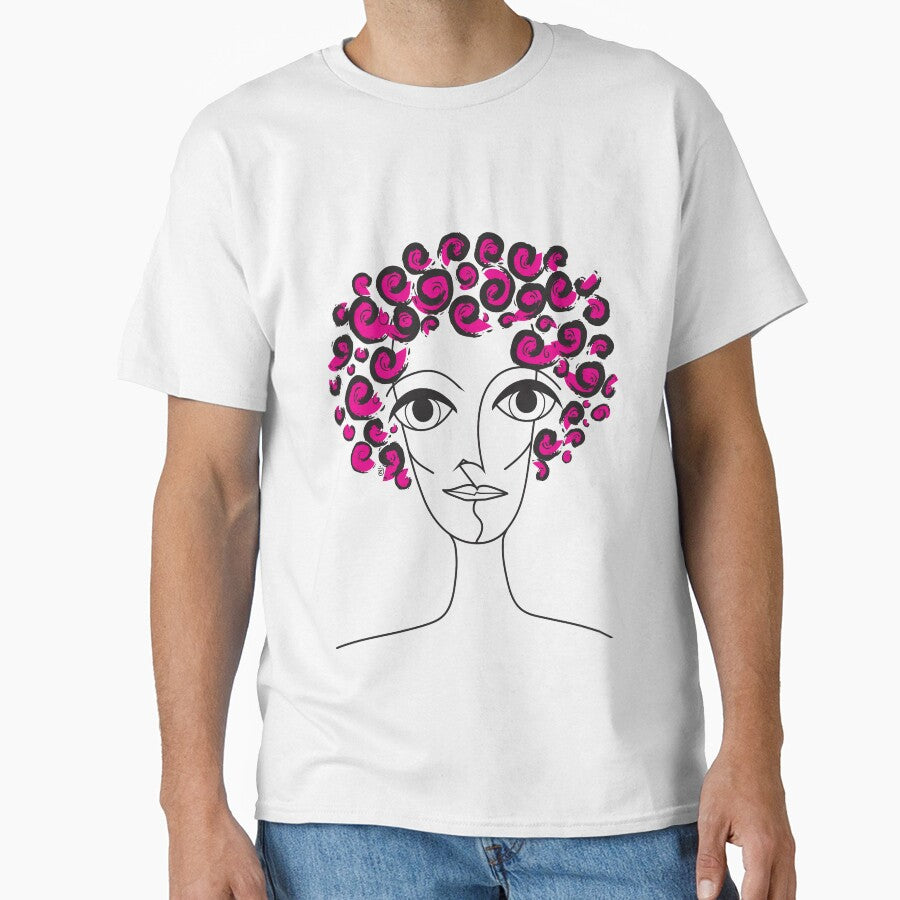 Pink Curly Lady Digital by ZoJovArt
