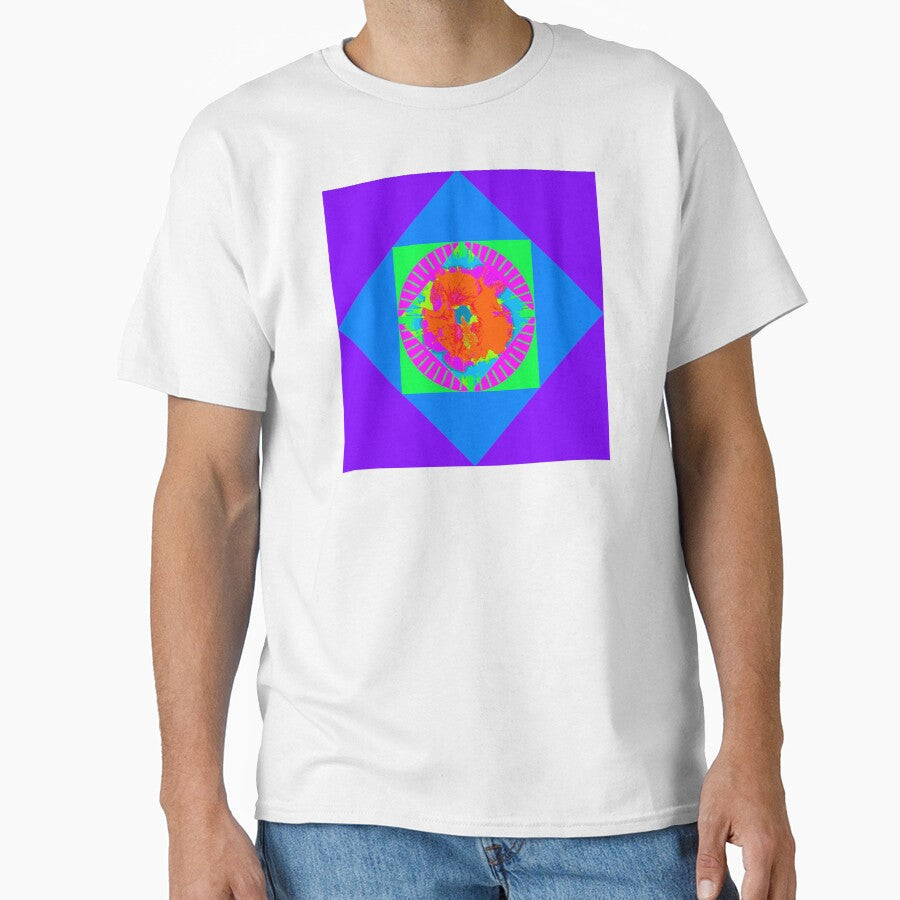 Whimsical Purple Orange abstract flower design by Iritof by iritof