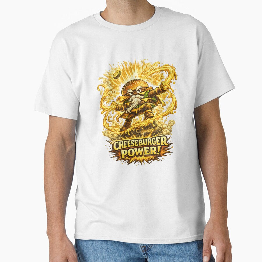 Cheeseburger Power Super Hero Burger Vintage Graphic by irfanshikh
