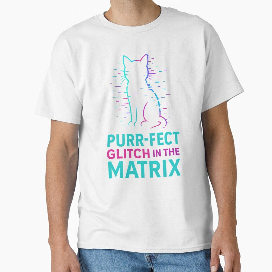 Purr-fect Glitch in the Matrix Cat Animal Funny Pun by TroyTheTerrific