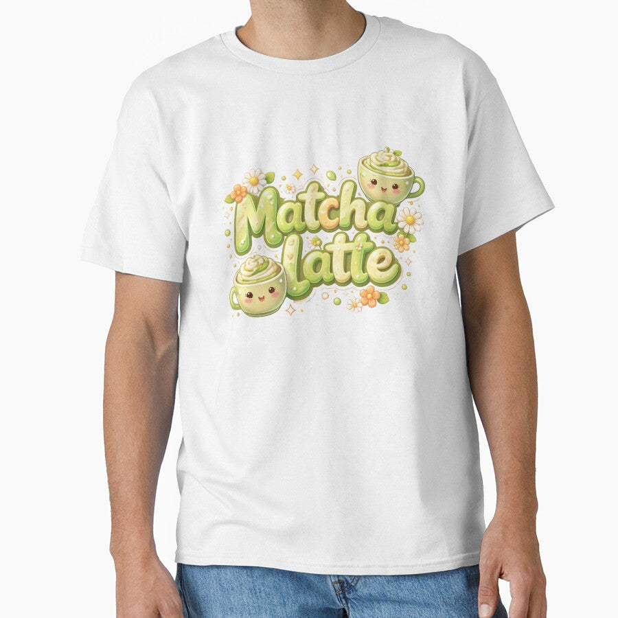 Kawaii Matcha Latte - Cute 3D Green Tea & Floral Aesthetic Art by BrewmarkStudio