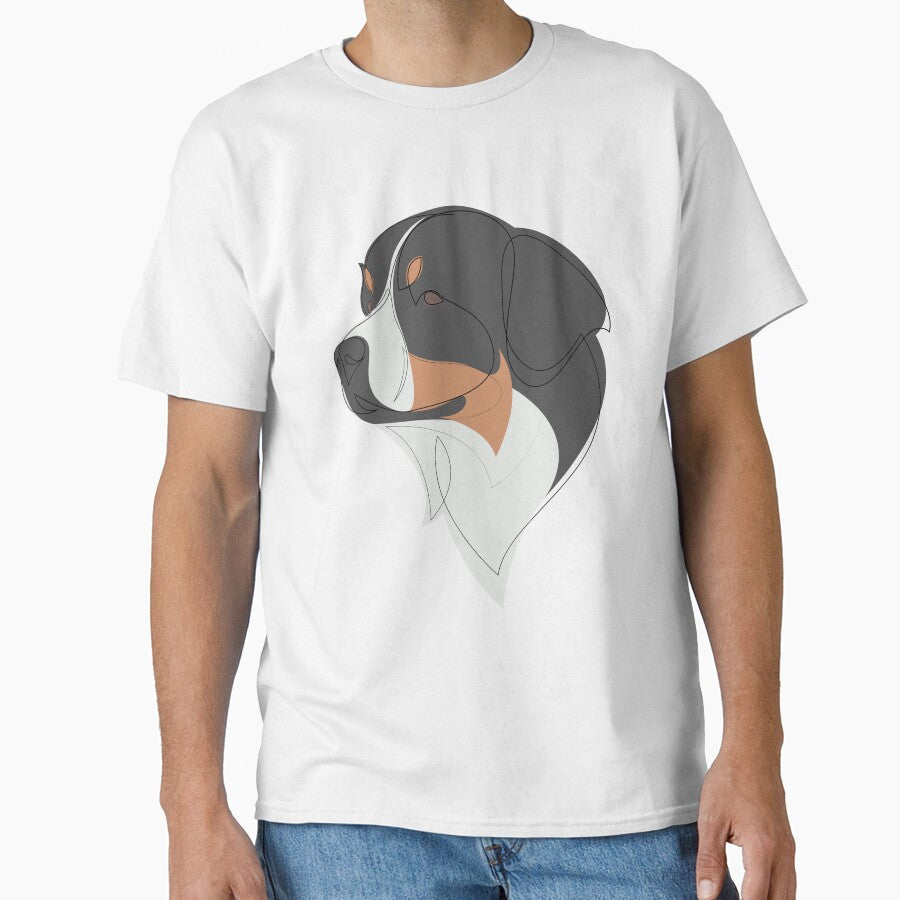 Bernese Mountain Dog - continuous line by addillum