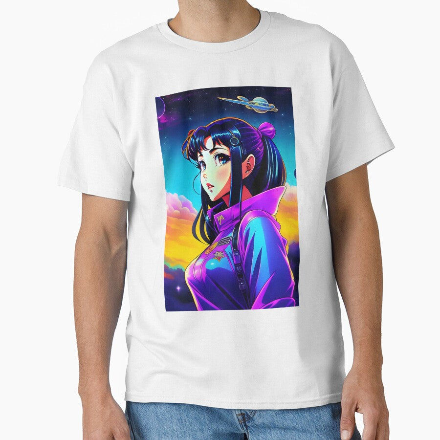 Vintage 90's Anime Girl Inspired Retro lofi Cyberpunk graphic by iluminal