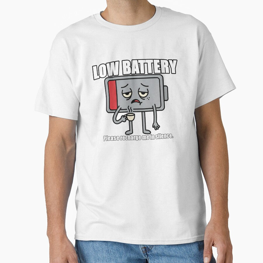 Low Battery Introvert Funny Social Shirt by MemeLaundry
