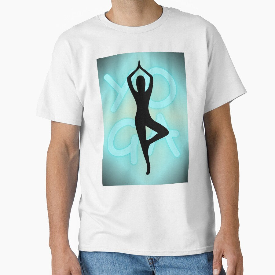 Yoga Pose Neon Blue Yoga Lettering by SoccaTamam