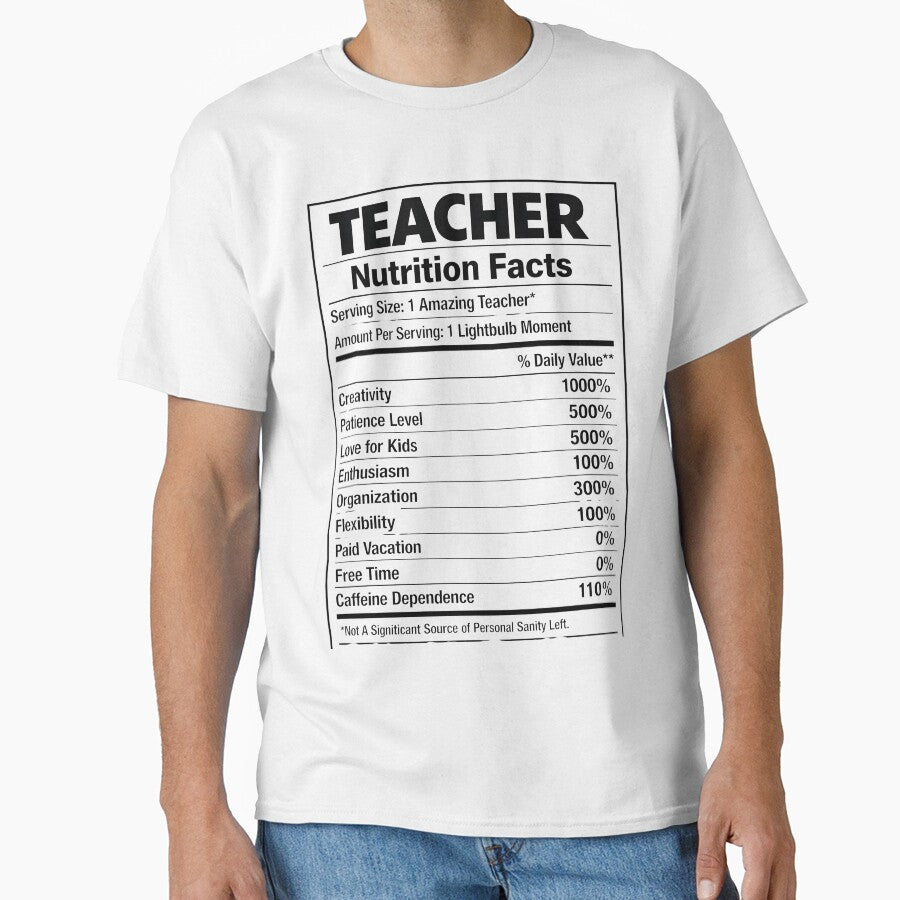 Teacher Nutrition Facts – Funny Teacher Appreciation Design by GiftsCreek