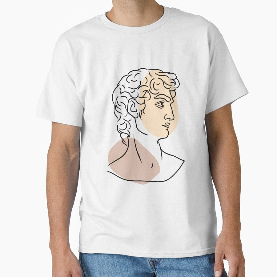Ancient Greek Statue David Line Art. Male figure. Line portrait by smotrivnebo