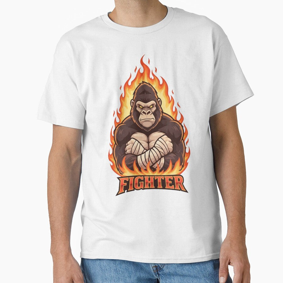 Fiery Gorilla Fighter Mascot Gaming Design by Omar-2D