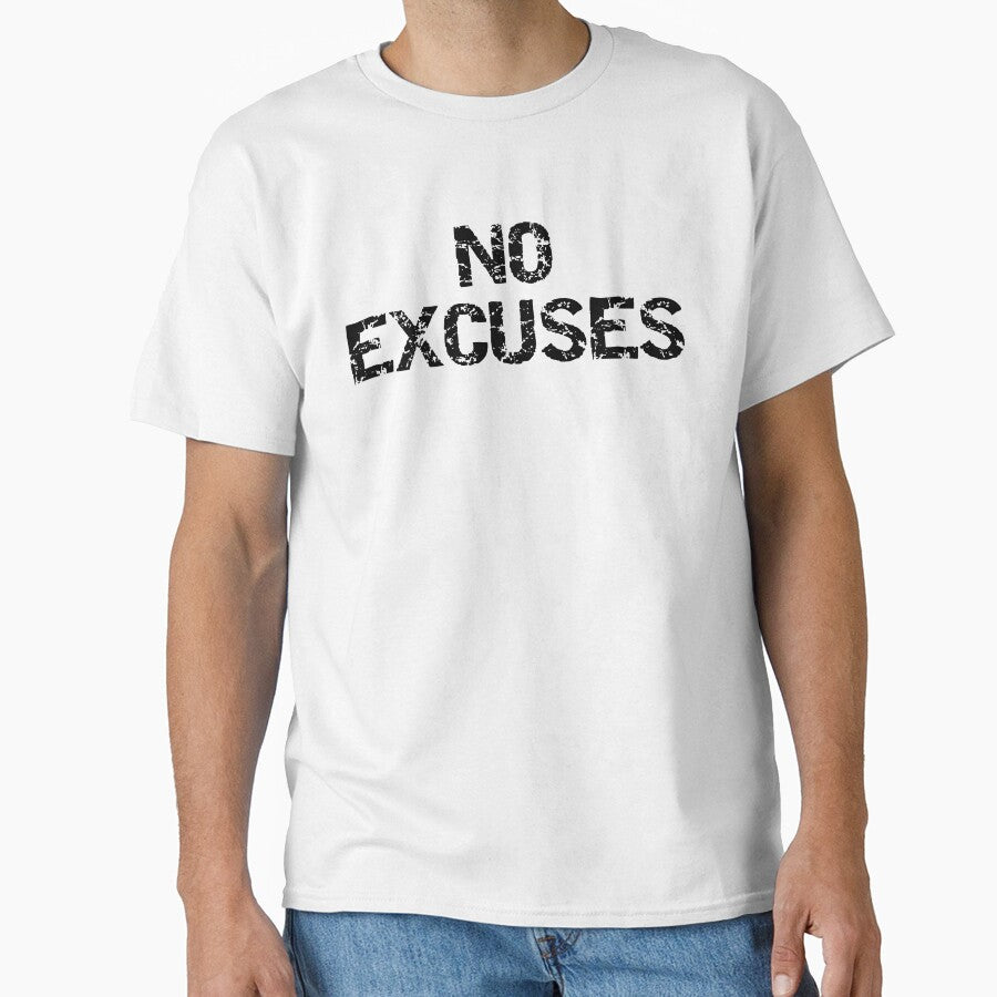 Inspirational No Excuses Funny Workout Quote by TNDesignStudio